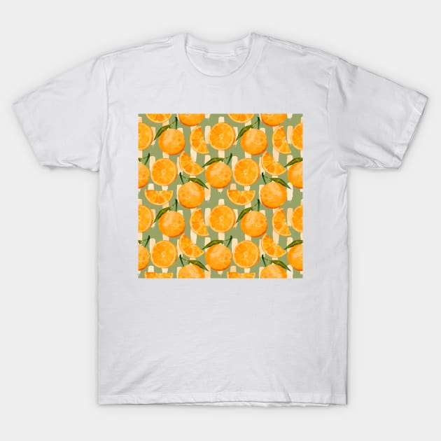 Orange pattern T-Shirt by MutchiDesign